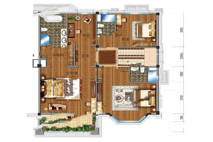 陽春碧桂園BJ360S別墅二層 6室2廳6衛1廚 350㎡ 245萬元-套