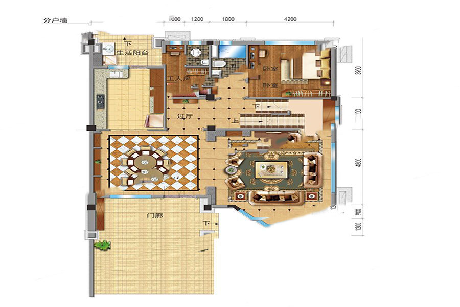 陽春碧桂園BJ360S別墅一層 6室2廳6衛1廚 350㎡ 245萬元-套